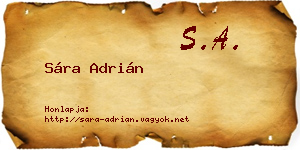 Sára Adrián névjegykártya